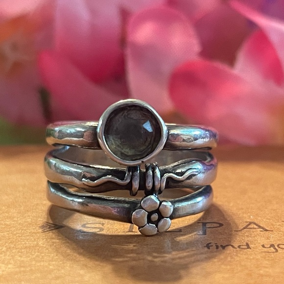 Silpada R1278 Flower and Swirl Smoky Quartz Ring SIZE 7 - Picture 7 of 16